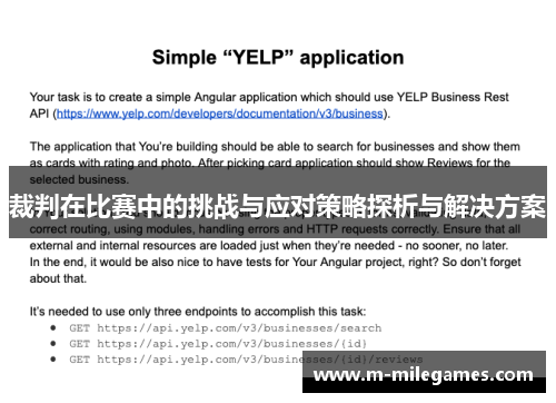 裁判在比赛中的挑战与应对策略探析与解决方案
